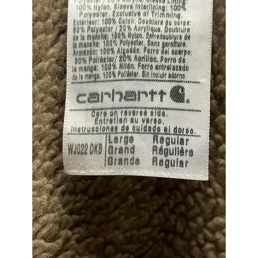 Carhartt Jacket Womens L Brown Canvas Insulated Lined Full Zip Pockets WJ022 DKB - Picture 7 of 10